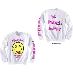 Yungblud - Raver Smile Uni Wht Sweatshirt i gruppen MERCHANDISE / Hoodies / Pop-Rock hos Bengans Skivbutik AB (5555611r)