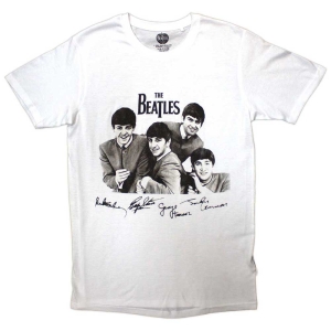 The Beatles - Mop Tops & Signatures Wht T-Shirt i gruppen VI TIPSER / Nyankommet Merch / Juni hos Bengans Skivbutik AB (5556044r)