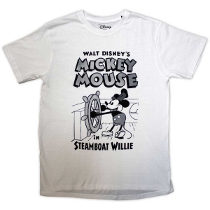 Disney Mickey Mouse - Steamboat Willie Uni Wht T-Shirt i gruppen MERCHANDISE / T-shirt / Film-Musikkkal hos Bengans Skivbutik AB (5557019r)