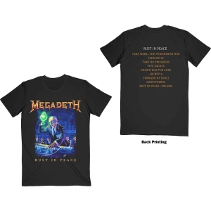 Megadeth - Rust In Peace Tracklist Uni Bl T-Shirt i gruppen MERCHANDISE / T-shirt / Metal hos Bengans Skivbutik AB (5559989r)