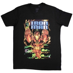 Marvel - Iron Man Fist Comic Cover Uni Bl T-Shirt i gruppen MERCHANDISE / T-shirt / Film-Musikkkal hos Bengans Skivbutik AB (5562552r)