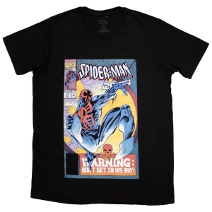 Marvel - Spider-Man Warning Cover Bl T-Shirt i gruppen MERCHANDISE / T-shirt / Film-Musikkkal hos Bengans Skivbutik AB (5562790r)