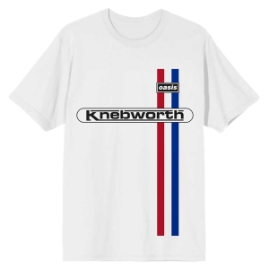 Oasis - Knebworth Vertical Stripe Wht T-Shirt i gruppen MERCHANDISE / T-shirt / Pop-Rock hos Bengans Skivbutik AB (5562795r)