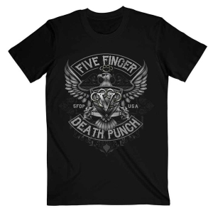 Five Finger Death Punsch - Howe Eagle Crest Uni Bl T-Shirt i gruppen MERCHANDISE / T-shirt / Metal hos Bengans Skivbutik AB (5563599r)