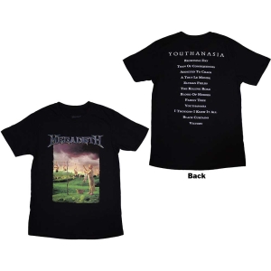 Megadeth - Youthanasia Tracklist Uni Bl T-Shirt i gruppen MERCHANDISE / T-shirt / Metal hos Bengans Skivbutik AB (5563603r)