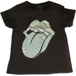 Rolling Stones - Bll Holo Foil Tongue Uni Bl T-Shirt i gruppen MERCHANDISE / T-shirt / Pop-Rock hos Bengans Skivbutik AB (5563604r)