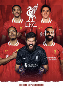 Liverpool Fc - 2025 A3 Calendar i gruppen MERCH / Kalendere 2025 / Calendars League hos Bengans Skivbutik AB (5563823)