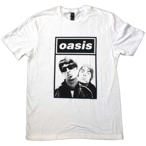 Oasis - Noel & Liam Boxed Photo Wht T-Shirt i gruppen MERCHANDISE / T-shirt / Pop-Rock hos Bengans Skivbutik AB (5564207r)