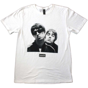 Oasis - Noel & Liam Square Photo Wht T-Shirt i gruppen MERCHANDISE / T-shirt / Pop-Rock hos Bengans Skivbutik AB (5564209r)