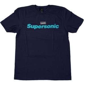 Oasis - Supersonic Title Colour Navy T-Shirt i gruppen MERCHANDISE / T-shirt / Pop-Rock hos Bengans Skivbutik AB (5564210r)