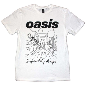 Oasis - Definitely Maybe Line Draw.. Wht T-Shirt i gruppen MERCHANDISE / T-shirt / Pop-Rock hos Bengans Skivbutik AB (5564217r)