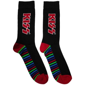 Kiss - Red Logo & Stripes Bl Socks (Eu 39-45) i gruppen MERCHANDISE / Merch / Metal hos Bengans Skivbutik AB (5564505)