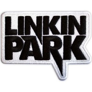 Linkin Park - Black Logo Wht Woven Patch i gruppen MERCHANDISE / Merch / Metal hos Bengans Skivbutik AB (5565588)