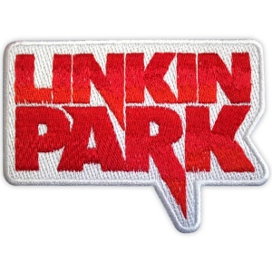 Linkin Park - Red Logo Wht Woven Patch i gruppen MERCHANDISE / Merch / Metal hos Bengans Skivbutik AB (5565595)