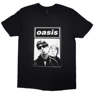 Oasis - Noel & Liam Boxed Photo Uni Bl T-Shirt i gruppen MERCHANDISE / T-shirt / Pop-Rock hos Bengans Skivbutik AB (5566072r)