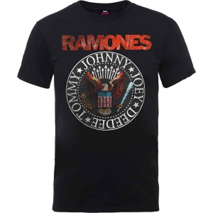 Ramones - Vtge Eagle Seal Uni Bl T-Shirt i gruppen MERCHANDISE / T-shirt / Punk hos Bengans Skivbutik AB (5566074r)