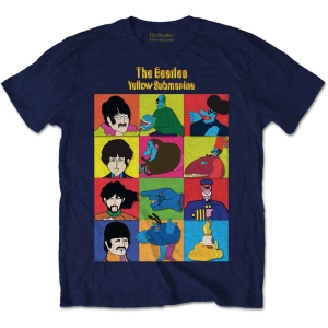 Beatles - Ysm Sub Characters Navy T-Shirt i gruppen MERCHANDISE / T-shirt / Pop-Rock hos Bengans Skivbutik AB (5566342r)