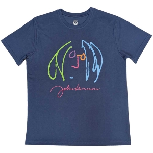 John Lennon - Self Portrait Full Colour Denim T-Shirt i gruppen MERCHANDISE / T-shirt / Pop-Rock hos Bengans Skivbutik AB (5566713r)