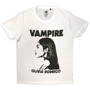 Olivia Rodrigo - Vampire Uni Wht T-Shirt i gruppen MERCHANDISE / T-shirt / Pop-Rock hos Bengans Skivbutik AB (5566717r)