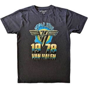 Van Halen - World Tour 78 Uni Bl T-Shirt i gruppen MERCHANDISE / T-shirt / Metal hos Bengans Skivbutik AB (5567295r)