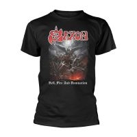 Saxon - T/S Hell, Fire And Damnation (L) i gruppen MERCHANDISE / T-shirt / Kommende / Metal hos Bengans Skivbutik AB (5573412)