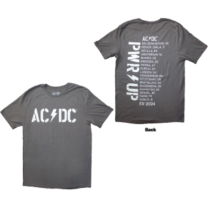 Ac/Dc - Logo Eu Tour 24 Uni Grey T-Shirt i gruppen MERCHANDISE / T-shirt / Metal hos Bengans Skivbutik AB (5581217r)