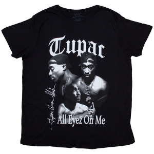 Tupac - All Eyez B&W Uni Bl T-Shirt i gruppen MERCHANDISE / T-shirt / Hip Hop-Rap hos Bengans Skivbutik AB (5581715r)