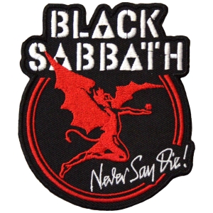 Black Sabbath - Archangel Never Say Die Woven Patch i gruppen MERCHANDISE / Merch / Metal hos Bengans Skivbutik AB (5581810)