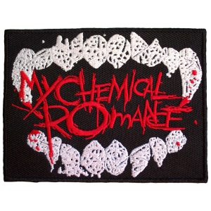 My Chemical Romance - The Black Parade Logo Fangs Woven Patch i gruppen MERCHANDISE / Merch / Pop-Rock hos Bengans Skivbutik AB (5581846)