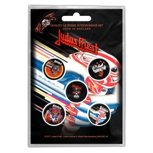 Judas Priest - Turbo Button Badge 5-Pack i gruppen MERCHANDISE / Merch / Metal hos Bengans Skivbutik AB (5581974)