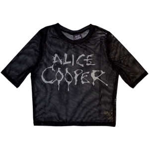 Alice Cooper - Dripping Logo Lady Bl Mesh Crop Top i gruppen MERCHANDISE / T-shirt / Metal hos Bengans Skivbutik AB (5583005r)