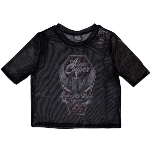 Alice Cooper - Under My Wheels Lady Bl Mesh Crop Top i gruppen MERCHANDISE / T-shirt / Metal hos Bengans Skivbutik AB (5583006r)