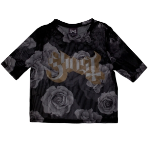 Ghost - Logo & Roses Lady Bl Mesh Crop Top i gruppen MERCHANDISE / T-shirt / Metal hos Bengans Skivbutik AB (5583026r)