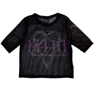 Him - Heartagram & Logo Lady Bl Mesh Crop Top i gruppen MERCHANDISE / T-shirt / Metal hos Bengans Skivbutik AB (5583028r)