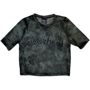 Motorhead - Logo Lady Green Mesh Crop Top i gruppen MERCHANDISE / T-shirt / Metal hos Bengans Skivbutik AB (5583039r)