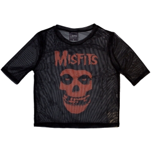 Misfits - Orange Logo & Skull Lady Bl Mesh Crop Top i gruppen MERCHANDISE / T-shirt / Punk hos Bengans Skivbutik AB (5583041r)