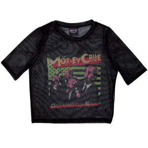 Motley Crue - Generation Swine Lady Bl Mesh Crop Top i gruppen MERCHANDISE / T-shirt / Metal hos Bengans Skivbutik AB (5583043r)