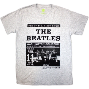 Beatles - Washington 64 Promo Uni Grey T-Shirt i gruppen MERCHANDISE / T-shirt / Nyheter / Pop-Rock hos Bengans Skivbutik AB (5583336r)