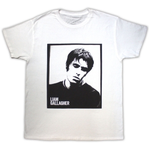 Liam Gallagher - Framed Photo Uni Wht T-Shirt i gruppen MERCHANDISE / T-shirt / Nyheter / Pop-Rock hos Bengans Skivbutik AB (5583347r)