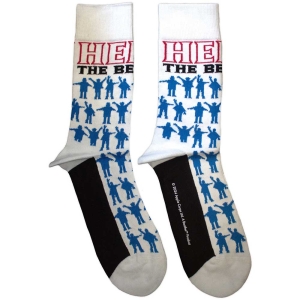 Beatles - Help Silhouettes Repeat Uni Wht Socks i gruppen MERCHANDISE / Merch / Pop-Rock hos Bengans Skivbutik AB (5583636)