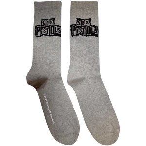 Sex Pistols - Stacked Logo Uni Grey Socks i gruppen MERCHANDISE / Merch / Punk hos Bengans Skivbutik AB (5583692)