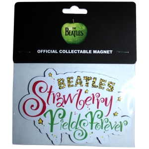 Beatles - Strawberry Fields Forever Logo Embossed Magnet i gruppen MERCHANDISE / Merch / Pop-Rock hos Bengans Skivbutik AB (5583883)