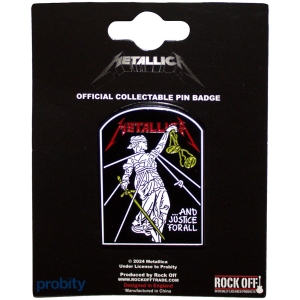 Metallica - And Justice For All Tombstone Pin Badge i gruppen MERCHANDISE / Merch / Metal hos Bengans Skivbutik AB (5583927)