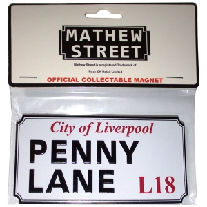 Rock Off - Penny Lane Liverpool Sign Embossed Magnet i gruppen MERCHANDISE / Merch / Pop-Rock hos Bengans Skivbutik AB (5583946)