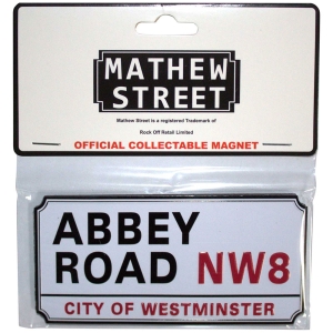 Rock Off - Abbey Road Nw London Sign Embossed Magnet i gruppen MERCHANDISE / Merch / Pop-Rock hos Bengans Skivbutik AB (5583948)