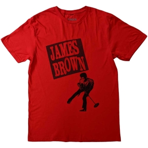 James Brown - James Halftone Uni Red T-Shirt i gruppen MERCHANDISE / T-shirt / RnB-Soul hos Bengans Skivbutik AB (5583987r)