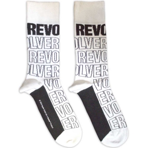 Beatles - Beatles Revolver Text Outlines Repeat Uni Wht Socks (Size 40-44) i gruppen MERCHANDISE / Merch / Pop-Rock hos Bengans Skivbutik AB (5586274)