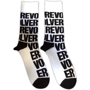 Beatles - Beatles Revolver Text Repeat Uni Wht Socks (Size 40-44) i gruppen MERCHANDISE / Merch / Pop-Rock hos Bengans Skivbutik AB (5586275)