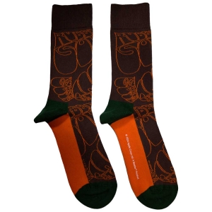 Beatles - Beatles Rubber Soul Text Outlines Repeat Uni Brown Socks (Size 40-44) i gruppen MERCHANDISE / Merch / Pop-Rock hos Bengans Skivbutik AB (5586277)