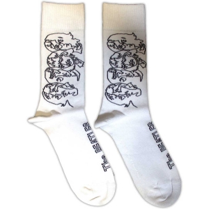 Beatles - Beatles White Album Faces Outlines Uni Wht Socks (Size 40-44) i gruppen MERCHANDISE / Merch / Pop-Rock hos Bengans Skivbutik AB (5586278)